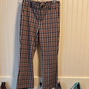 CAbi Women's Red and Black Plaid Flare Pants